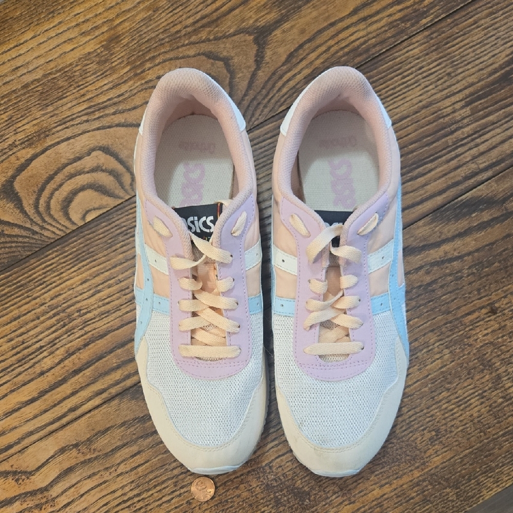 Asics Light Blue and Pink Sneakers